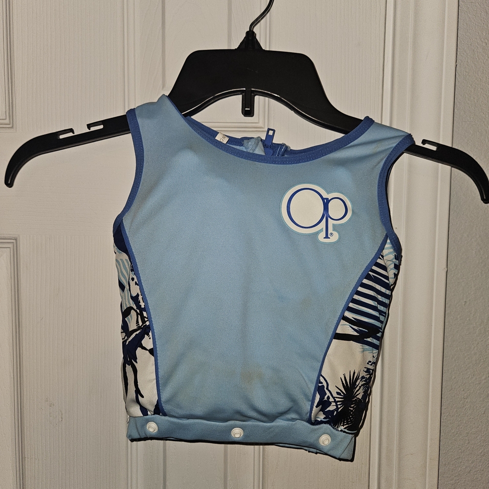 OP Light Blue and White Sleeveless Top